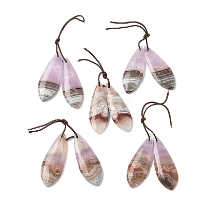 Natural Amethyst Lace Agate Pendants G-S398-03H-1