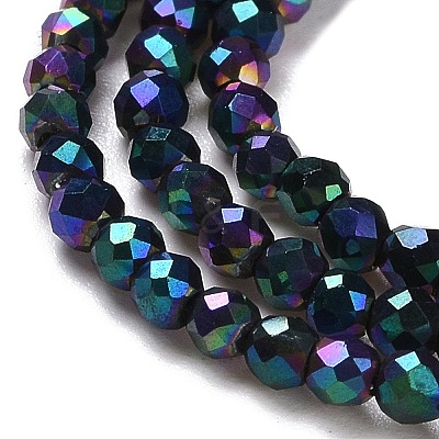 Electroplate Glass Beads Strands GLAA-H021-01A-FP11-1