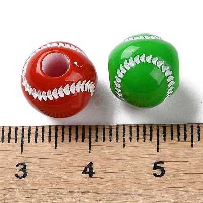 Spray Printed Opaque Acrylic European Beads SACR-P031-25C-1
