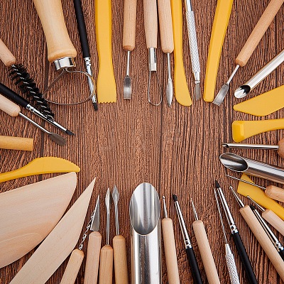40pcs/Set Ceramic Pottery Clay Model Home Craft Art TOOL-BC0007-02-1