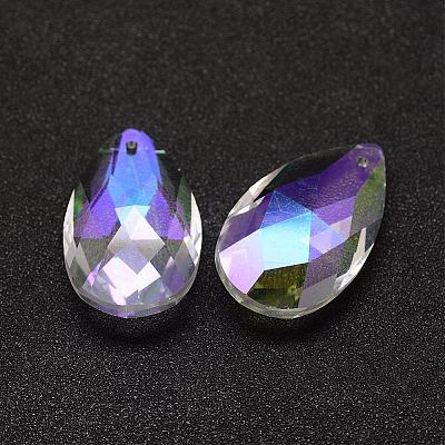 Electroplate Glass Pendants EGLA-K011-03B-1