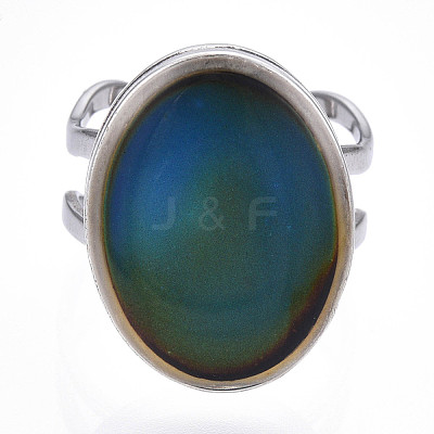 Oval Mood Ring RJEW-T025-02P-1