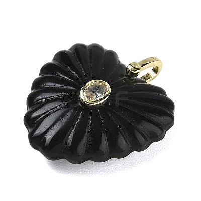 Natural Obsidian Carved Pendants G-C276-01G-14-1