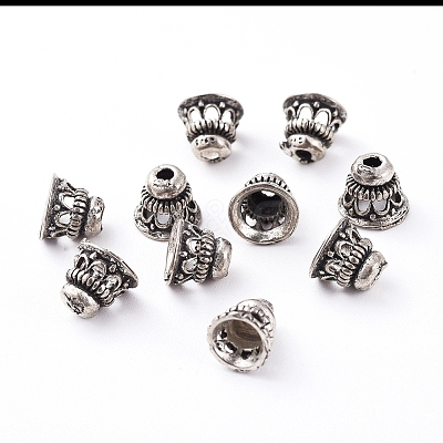 Tibetan Style Bead Caps X-TIBEB-E013-AS-1