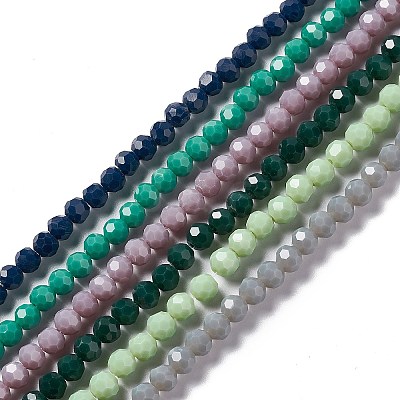 Faceted(32 Facets) Glass Beads Strands EGLA-J042-36B-M-1
