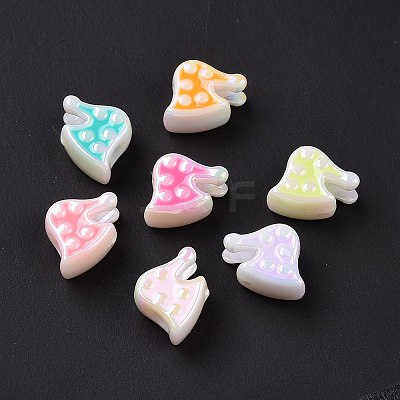 UV Plating Rainbow Iridescent Acrylic European Beads SACR-E009-38-1