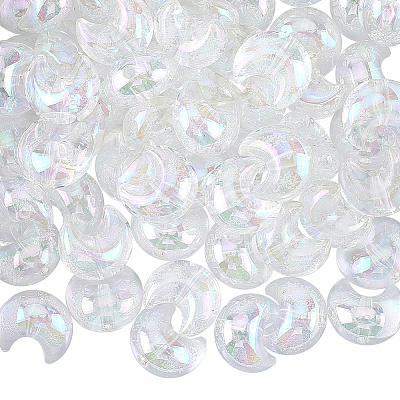 60Pcs UV Plating Transparent Acrylic Beads PACR-SP0001-01-1