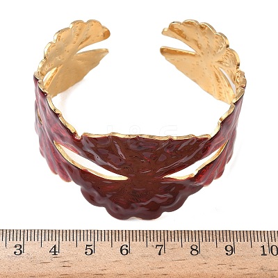 Shell Shape 304 Stainless Steel Cuff Bangles BJEW-F525-03B-G-1