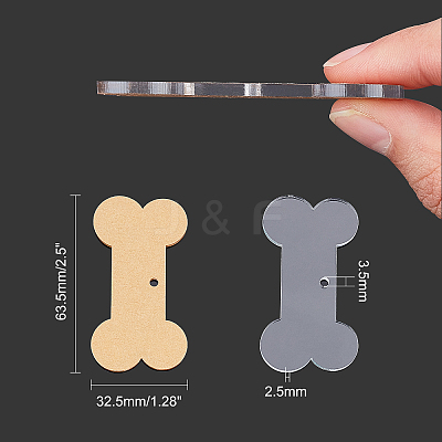 Transparent Blank Acrylic Pendants TACR-NB0001-11-1