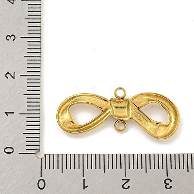Ion Plating(IP) 304 Stainless Steel Bowknot Links Connector Charms STAS-A099-10G-1