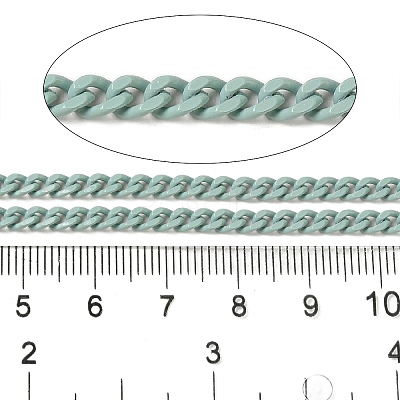 Spray Painted 304 Stainless Steel Curb Chains STAS-B067-05B-01-1