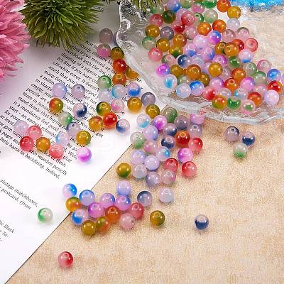 200Pcs 10 Colors Spray Painted Glass Beads GLAA-SZ0001-79-1