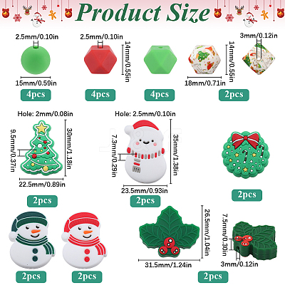 10 Styles Food Grade Eco-Friendly Silicone Beads SIL-SC0002-19-1