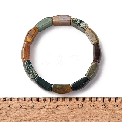 Natural Indian Agate Bead Stretch Bracelets for Women Men BJEW-C097-02A-10-1