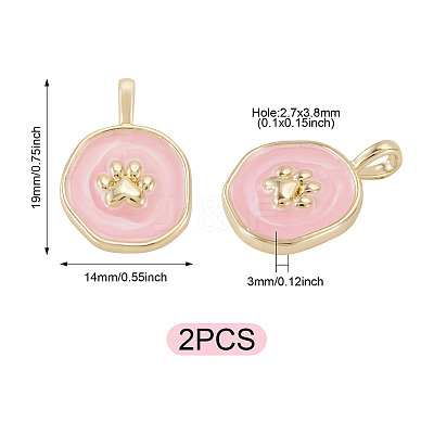 2Pcs Brass Enamel Pendants KK-TADJ0001-15A-1