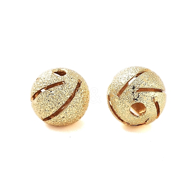 Texture Brass Beads KK-S379-02G-F-1