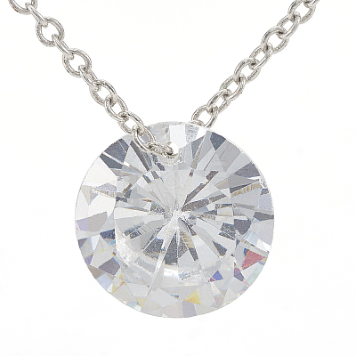 Cubic Zirconia Pointed Back Pendants X-ZIRC-N037-6mm-01-1