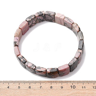 Natural Rhodonite Faceted Beaded Stretch Bracelets for Women BJEW-K251-08I-1