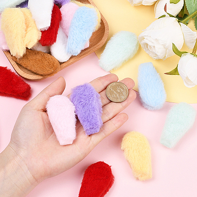 40Pcs 8 Colors Double Face Wool Fibre Cabochons FIND-SC0020-31-1