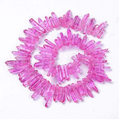Natural Crackle Quartz Crystal Dyed Beads Strands G-I345-03A-1