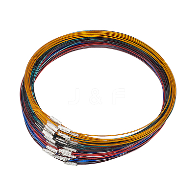 60Pcs 6 Colors Stainless Steel Wire Necklace Cord DIY Jewelry Making TWIR-UN0001-13A-1