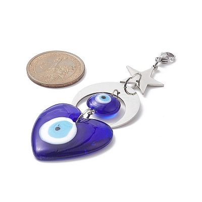 Handmade Evil Eye Lampwork Pendants Decorations HJEW-JM01008-03-1