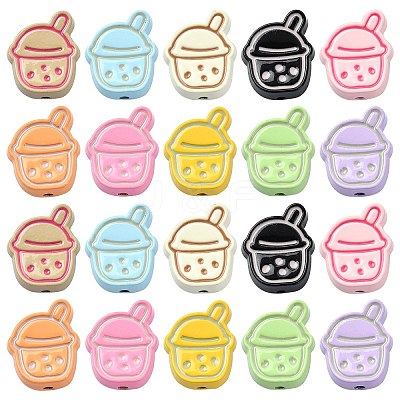 20Pcs 10 Colors Spray Painted Alloy Beads FIND-CJ0002-45-1