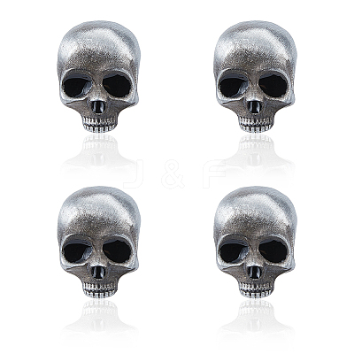 4Pcs Skull Alloy Brooches AJEW-FH0005-58A-1