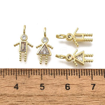 Brass Micro Pave Cubic Zirconia Pendants KK-D339-02G-04-1