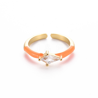 Brass Enamel Cuff Rings RJEW-T016-28D-NF-1
