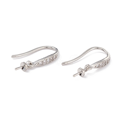 Rack Plating Brass Micro Pave Cubic Zirconia Earring Hooks ZIRC-F126-05P-1