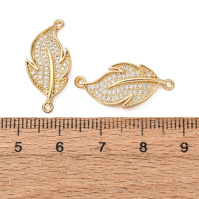 Brass Micro Pave Clear Cubic Zirconia Connector Charms CU-CBA4579-13G-1