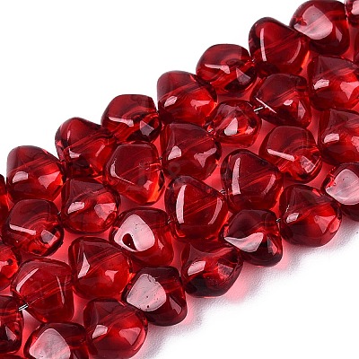 Baking Paint Transparent Glass Beads Strands GLAA-Q109-01A-04-1