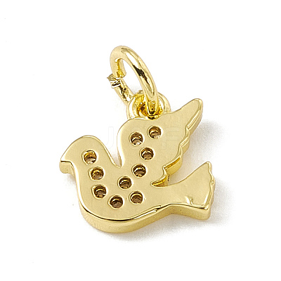 Brass Micro Pave Cubic Zirconia Charms ZIRC-F132-29G-1