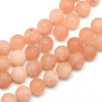 Natural White Jade Bead Strands X-G-R297-8mm-39-1