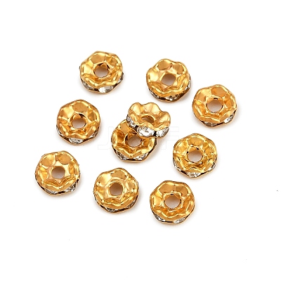 Iron Crystal Rhinestone Spacer Beads RB-A008-6MM-G-1