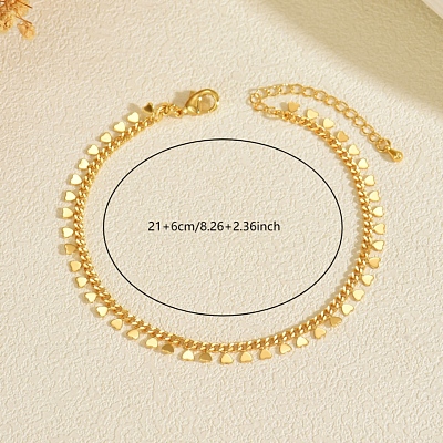 Brass Heart Tassel Anklets for Women HT1275-1