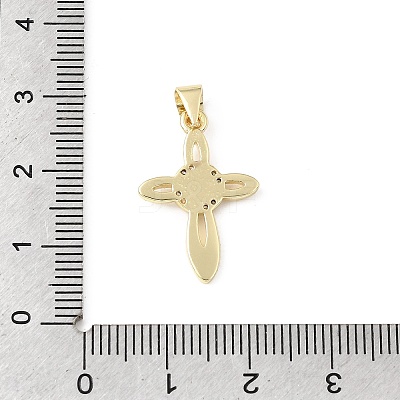 Brass Micro Pave Clear Cubic Zirconia Pendants KK-E799-06C-G-1