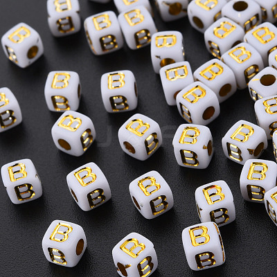Opaque White Acrylic Beads MACR-Q242-010B-1