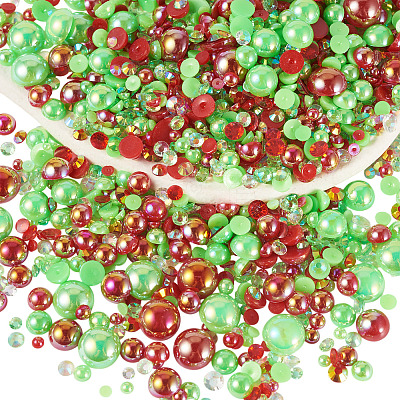Half Round ABS Plastic Cabochons FIND-TAC0038-08A-1
