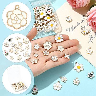 76Pcs 19 Styles Alloy Enamel Pendants ENAM-FS0004-23-1