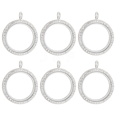 6Pcs Alloy Magnetic Locket Pendants FIND-ME0003-67P-1