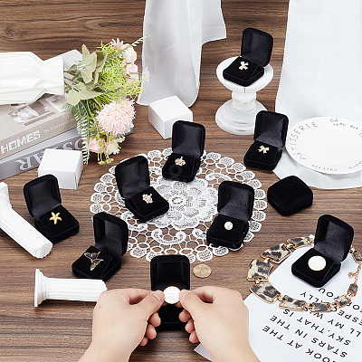 6Pcs Velvet Earrings Box VBOX-GO0001-01-1