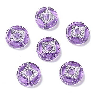 Plating Transparent Acrylic Beads X-OACR-G016-07K-1