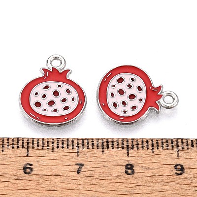 Fruit Alloy Enamel Charms PALLOY-S058-01P-14-1