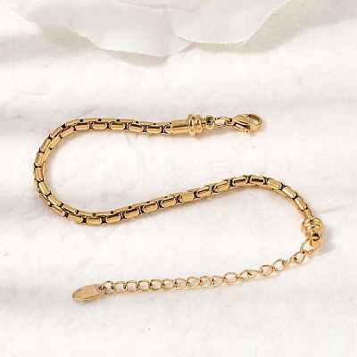 304 Stainless Steel Boston Link Chains Bracelets for Women BJEW-A158-02F-G-1