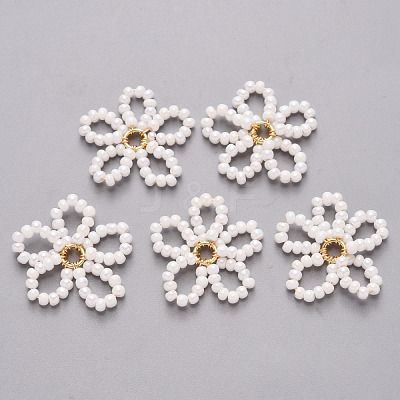 Glass Seed Beads Pendants FIND-R086-06A-1