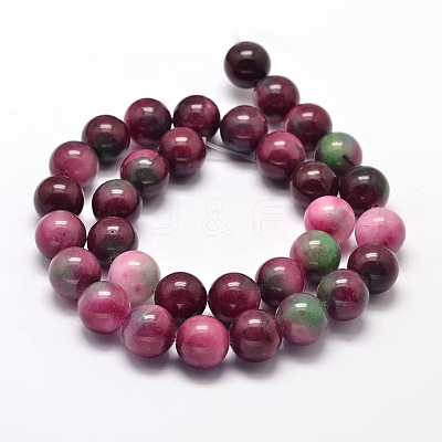 Dyed Natural Malaysia Jade Round Bead Strands G-L395-40-10mm-1