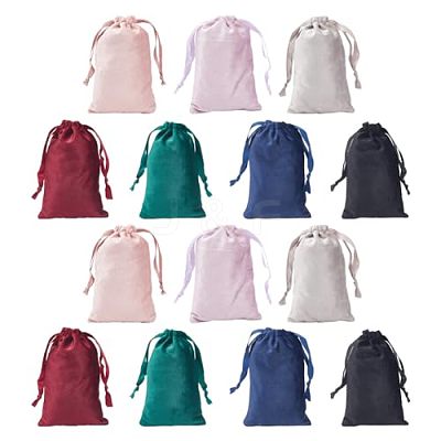 28Pcs 7 Colors Velvet Jewelry Drawstring Bags TP-DR0001-02B-1
