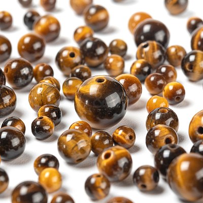 340Pcs 4 Style Grade A+ Natural Tiger Eye Beads G-LS0001-50-1